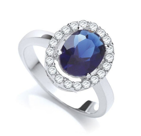Oval "Sapphire" Style Cluster Ring