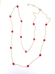 Gold Long Gemstone Necklaces