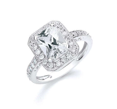 Emerald-Cut "Diamond" Ring