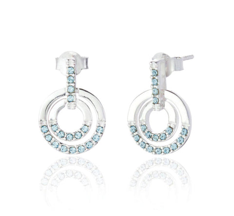 Aquamarine Concentric Drop Earrings