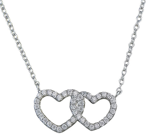 "Diamond" Interlinked Hearts Necklace