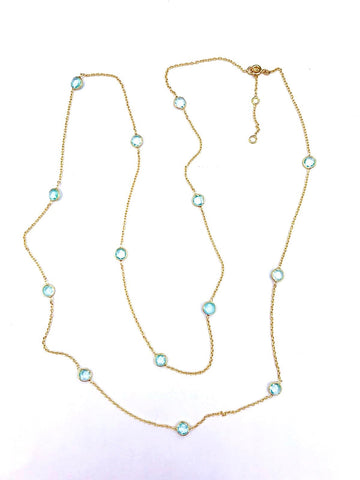 Gold Long Gemstone Necklaces