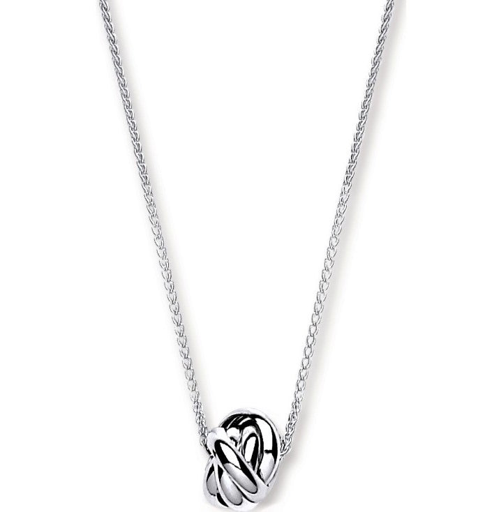 Diamond 0.10TCW Sterling Silver Love Knot Pendant Necklace – Savvy Cie  Jewels